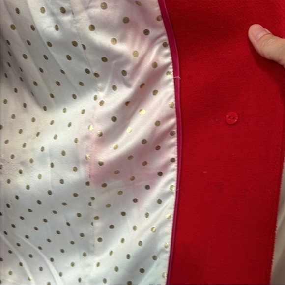 KATE SPADE NY Red Wool Convertible
Faux Fur Coat Pockets Button Front Sz XS - Picture 11 of 14